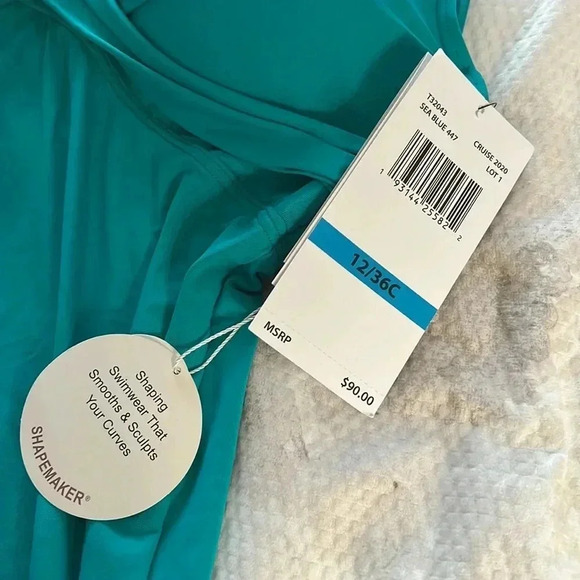 Coco Reef SEA BLUE Contours Diamond Underwire Wrap Tankini Top 12/36C - Picture 6 of 6